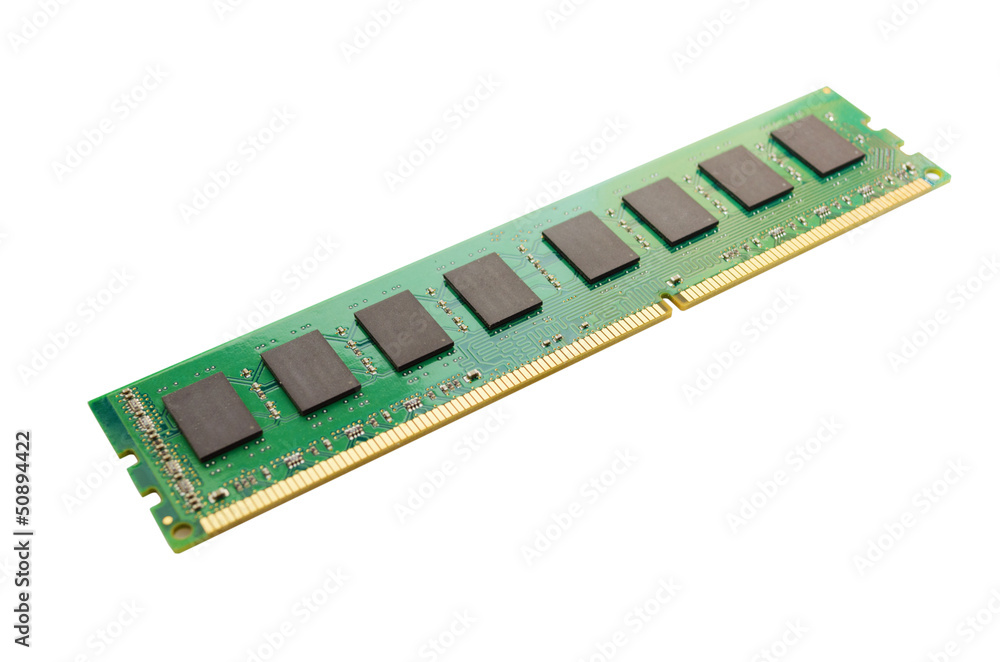 Memory module isolated on white Memory module isolated on white