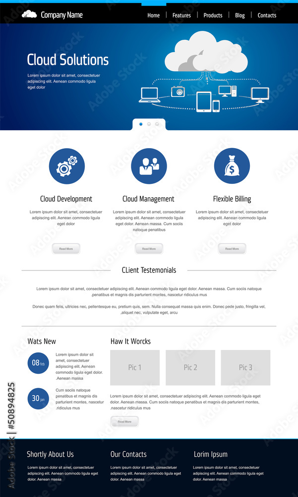 Fototapeta premium Cloud computing, template web site