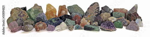 Banner of Rough  Minerals, white background