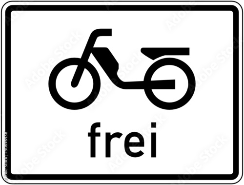 Zusatzzeichen Mofas frei