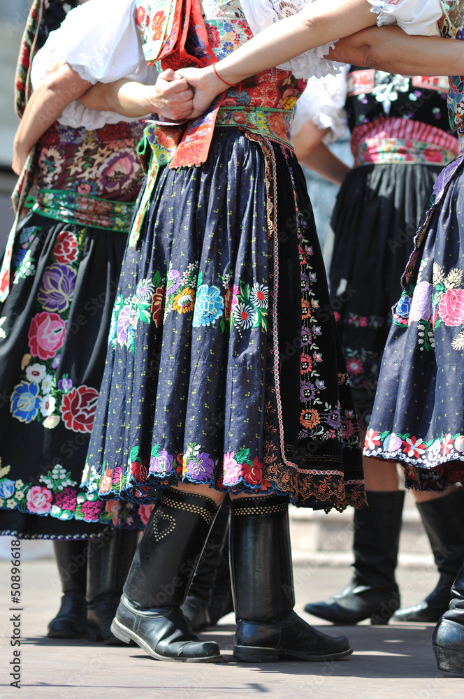 Decorated skirt folk costume, Slovakia