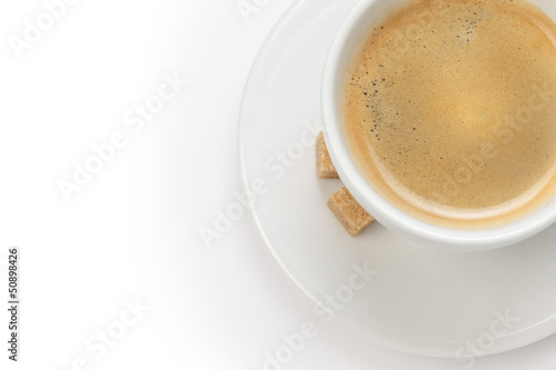cup of espresso with cane sugar