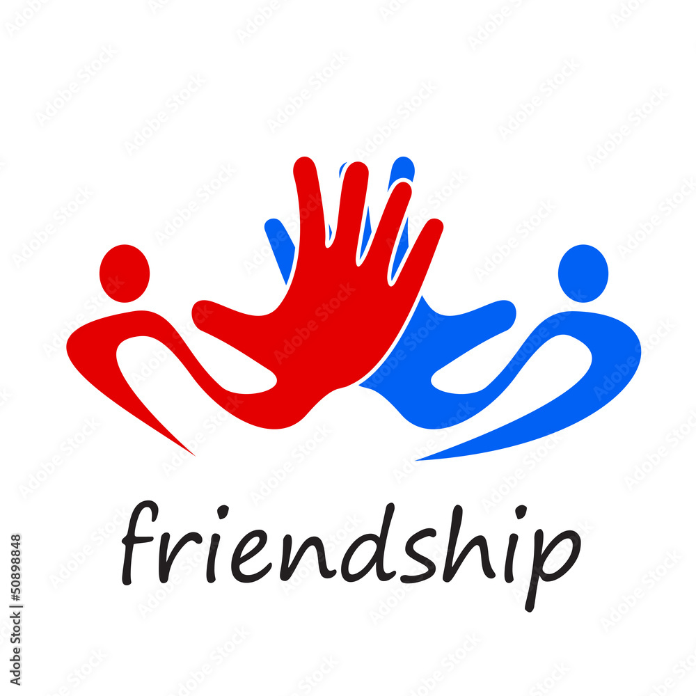 Obraz premium Logo solidarity, hands touching # Vector