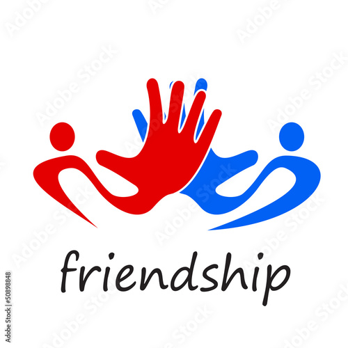 Logo solidarity, hands touching # Vector