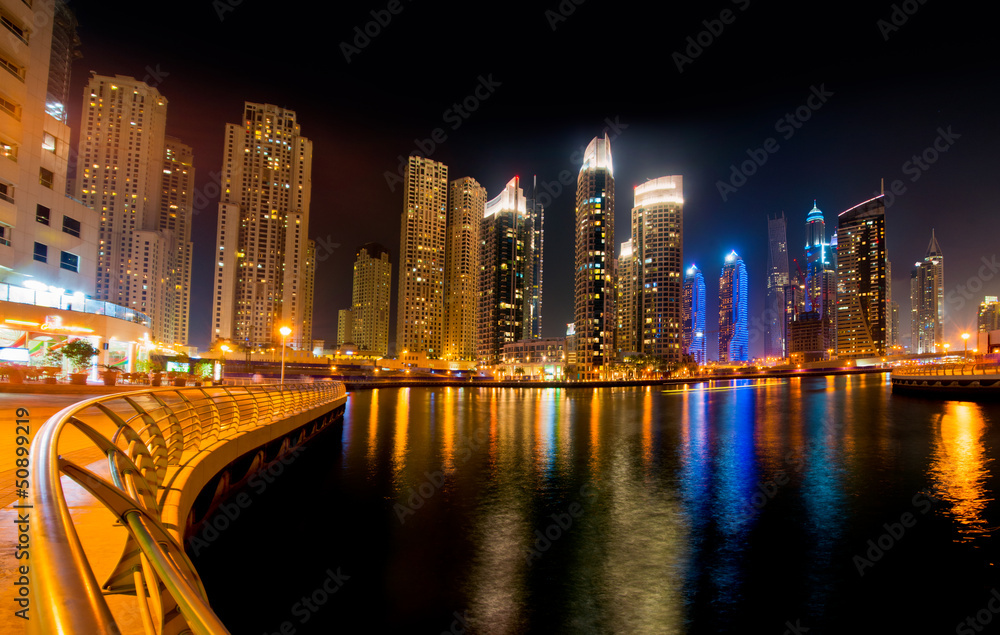 Dubai Marina by night