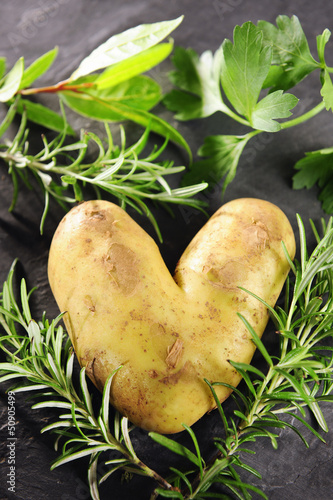 Potato love  heart shaped