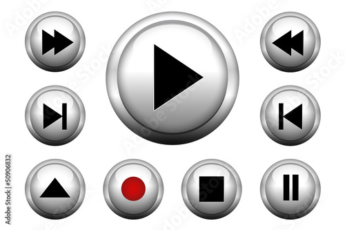 Media web buttons set