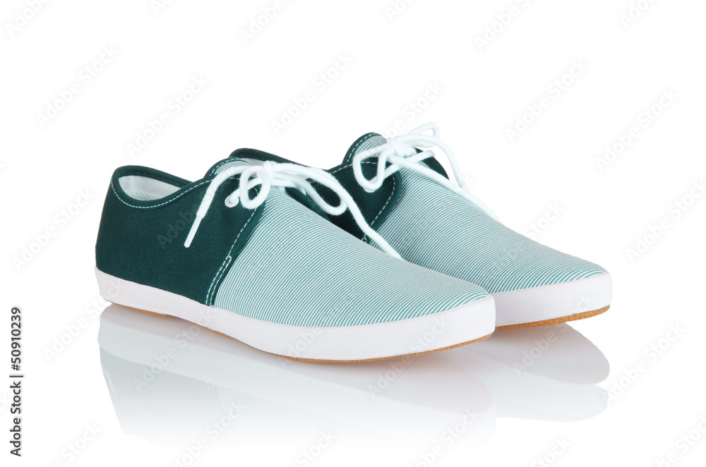 Sporty shoes in sport shoes concept on white Sporty shoes in sport shoes concept on white