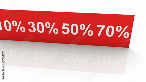 Sale text appears on white with red squares of discounts photo