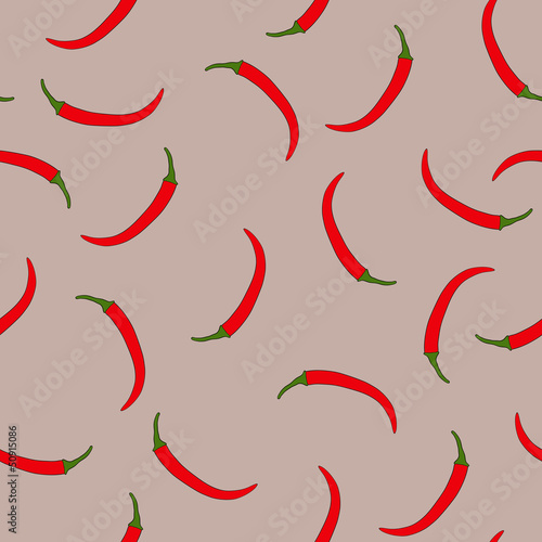 Seamless pattern vector hot pepper chili