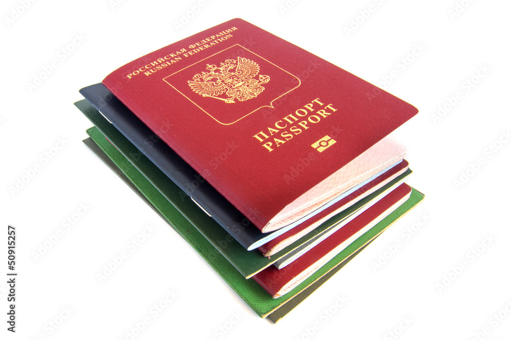 Stack of documents with passport Stack of documents with passport
