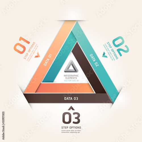 Modern infinite triangle origami style number options banner.