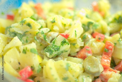 Kartoffelsalat mit frischem Gemüse