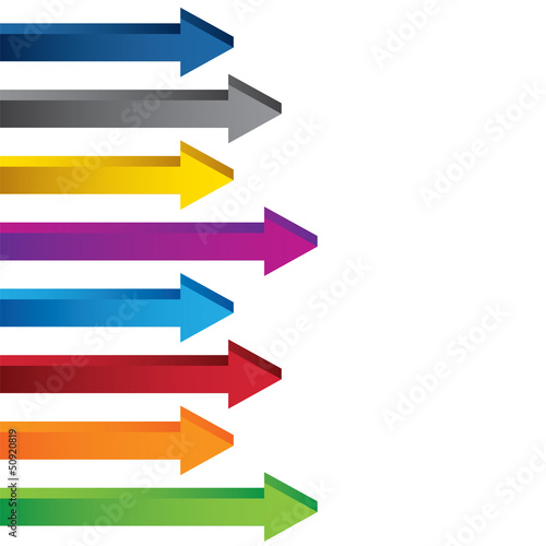 Colourful blank 3D chart arrows collection