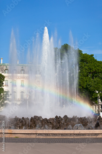 Rainbow in Fountain in Vienna