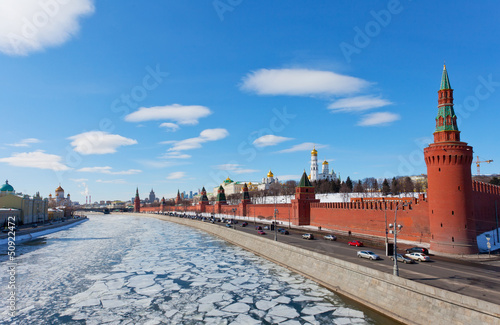 Moscow Kremlin in sunny spring day