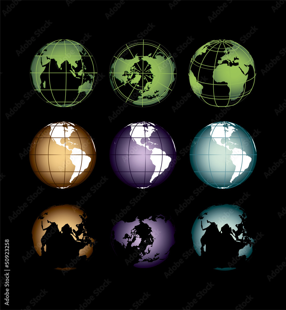 earth in different positions on a dark background earth in different positions on a dark background