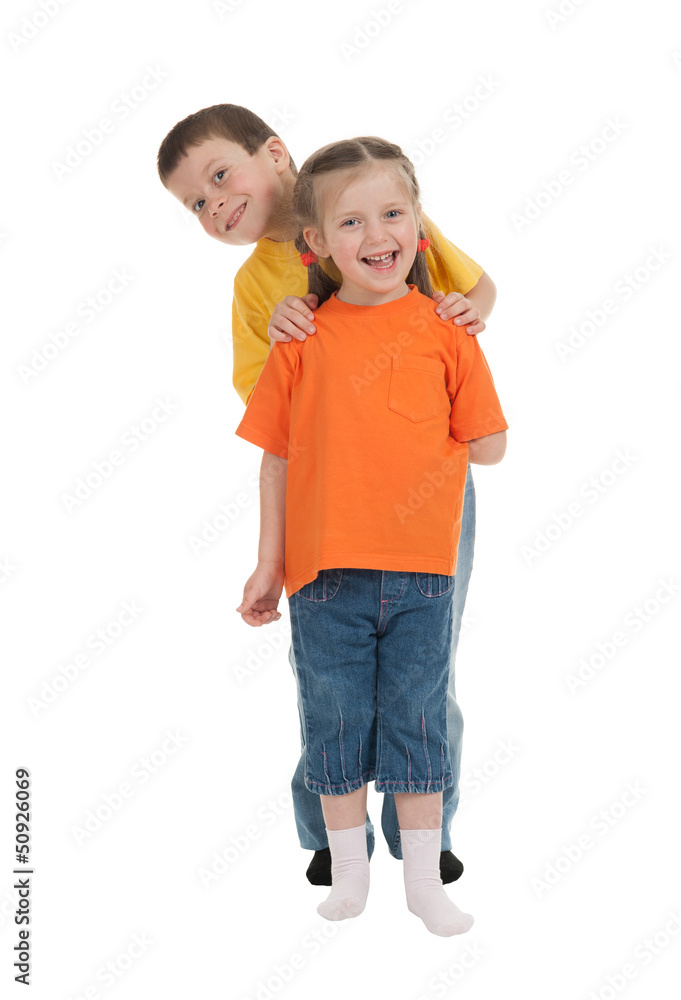 smiling boy and girl smiling boy and girl