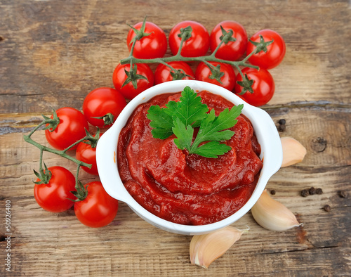 Tomatoes paste with ripe tomatoes
