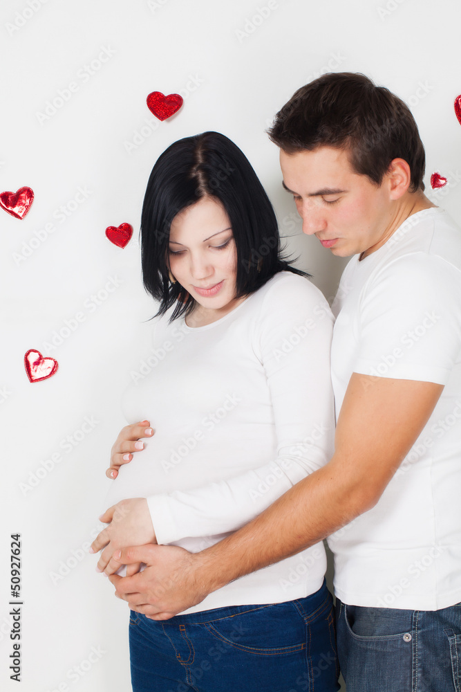 Pregnant woman with man Pregnant woman with man