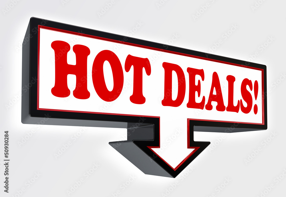 hot deals red and black arrow sign hot deals red and black arrow sign