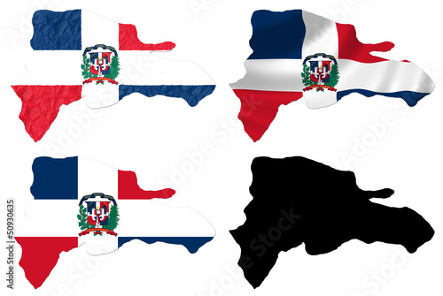 Dominican Republic flag over map collage photo