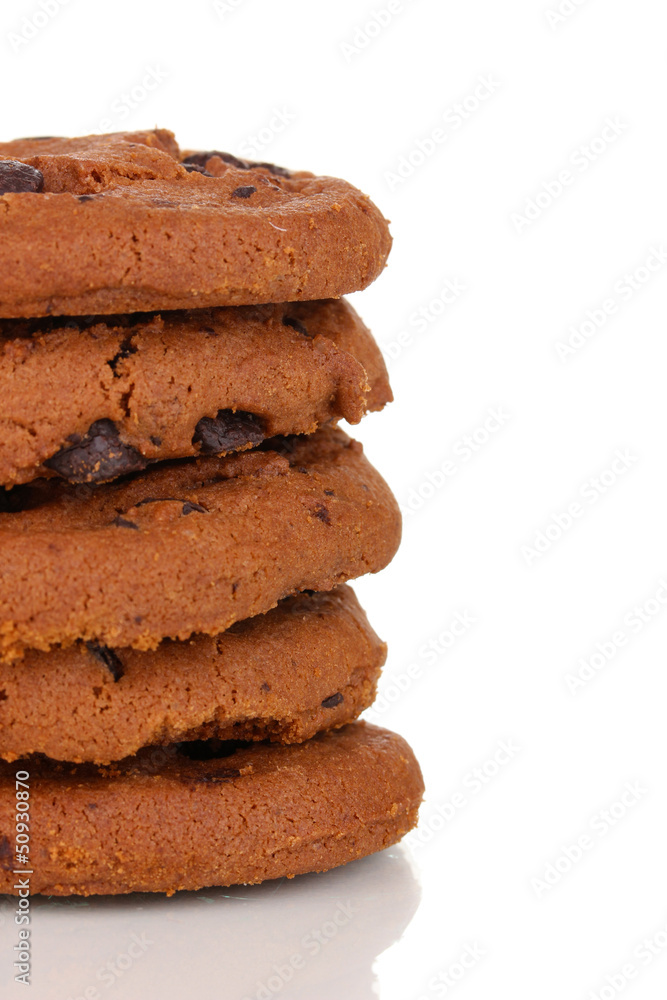 Chocolate chips cookies isolated on white Chocolate chips cookies isolated on white