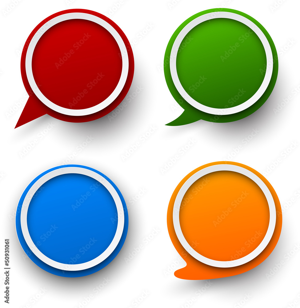 Paper set of round speech bubble. Paper set of round speech bubble.