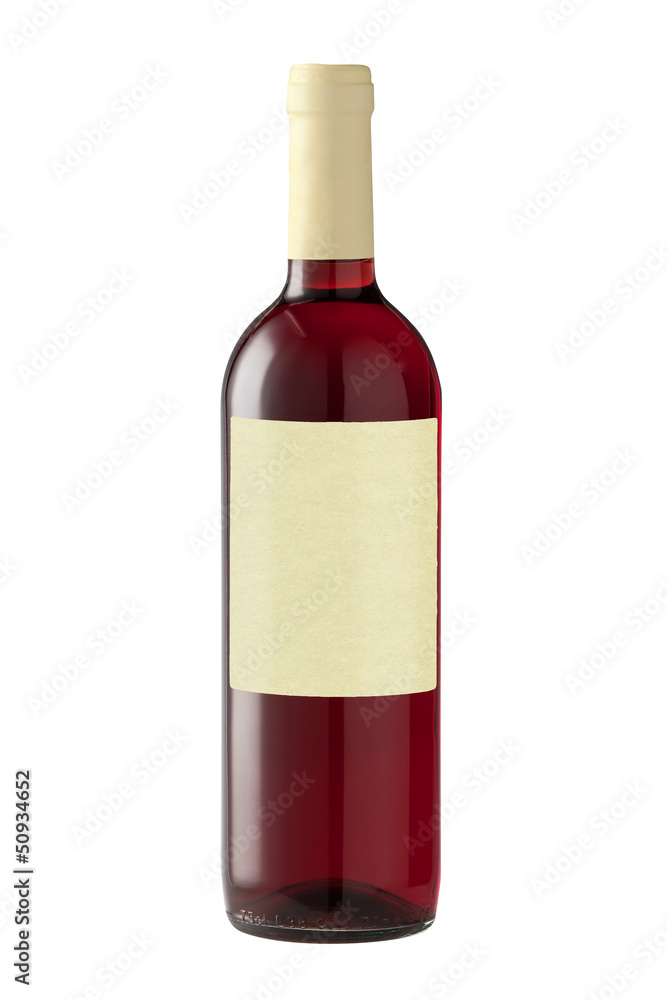 Red wine bottle isolated with blank label. Red wine bottle isolated with blank label.