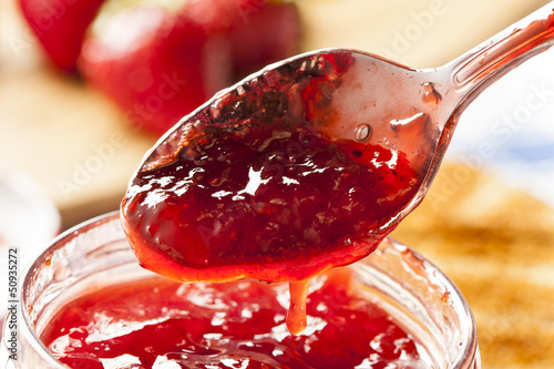 Homemade Organic Red Strawberry Jelly