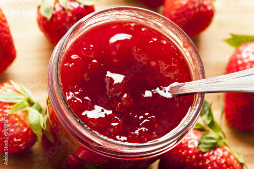 Homemade Organic Red Strawberry Jelly