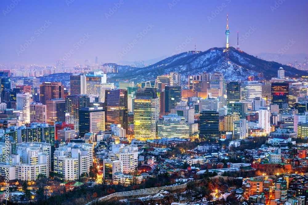 Naklejka premium Miasto Seul w Korei