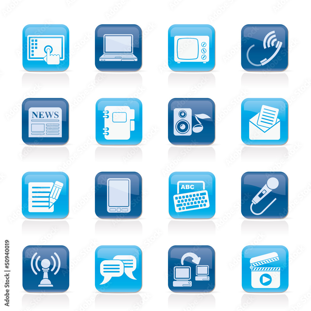 Communication and connection icons - vector icon set Communication and connection icons - vector icon set