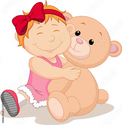 Girl with teddy bear