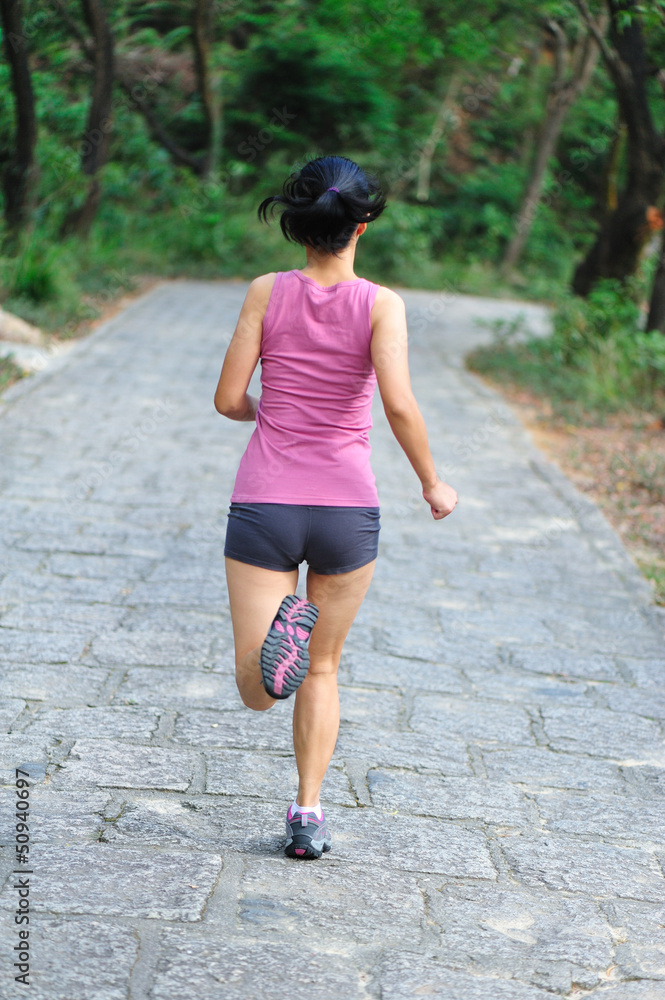 young asian woman runner