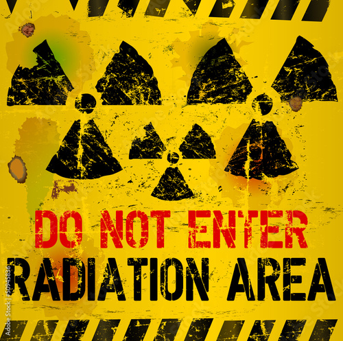 radiation area warning singn, vector illustration