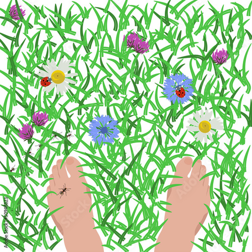 Feet on the grass
