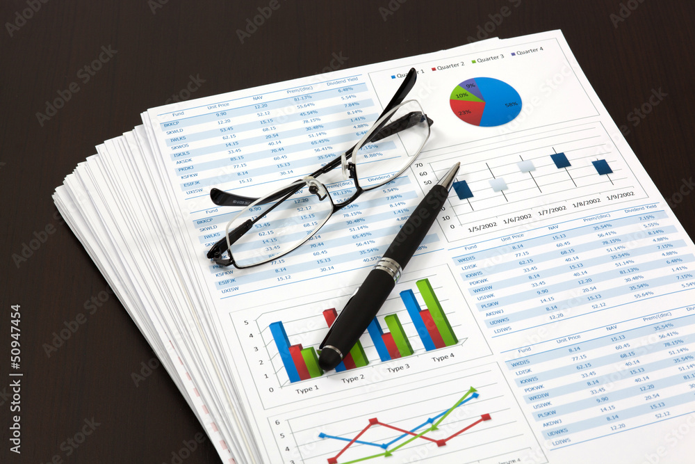 Obraz premium Graphs and Charts Report