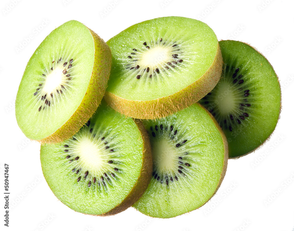 Fototapeta premium kiwi. fruit slices isolated on white background