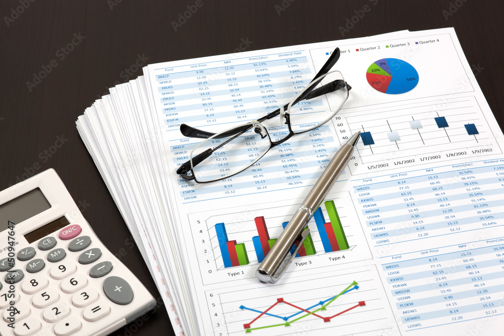 Obraz premium Graphs and Charts Report