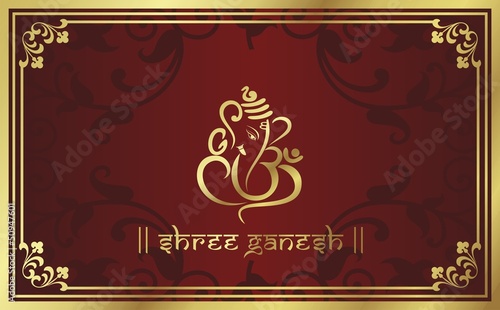 Ganesha, Hindu wedding card, royal Rajasthan, India