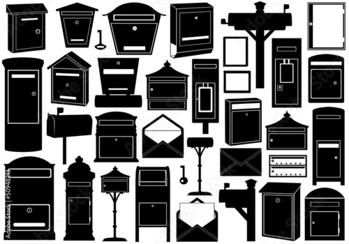 Set of different mailboxes