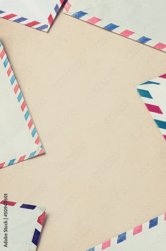 Obraz premium Vintage frame with old envelops