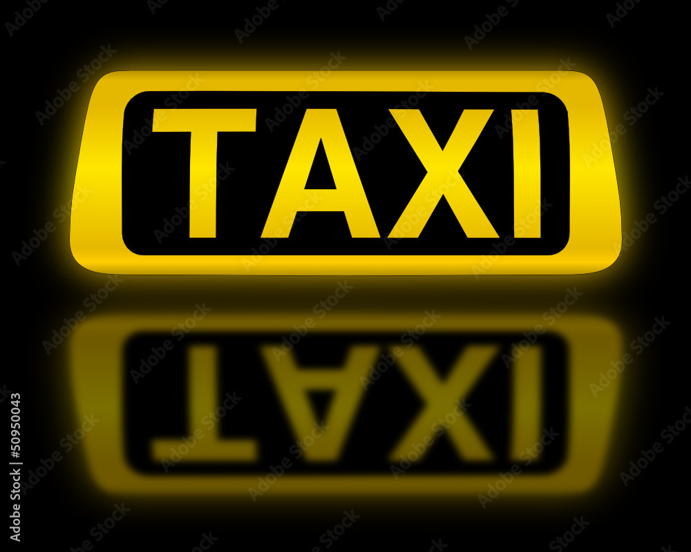 Taxi -Schild leuchtend Stock Vector
