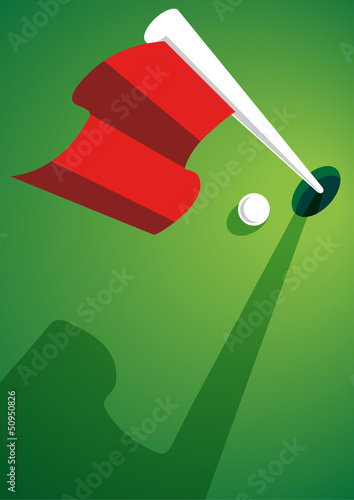 Golfball mit Golffahne