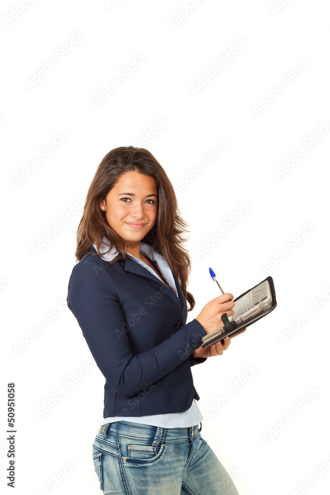 portrait of young employee, isolated on white background portrait of young employee, isolated on white background
