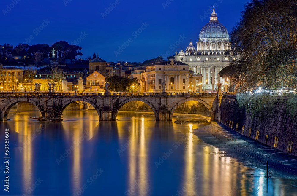 Rome landscape by night