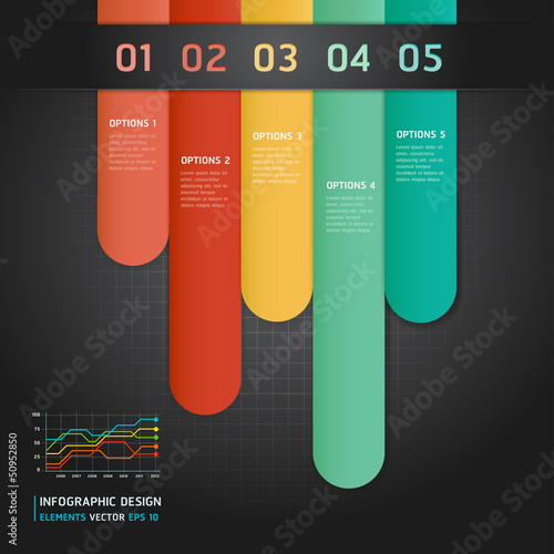 Colorful Infographics Number Options Banner & Card. Vector