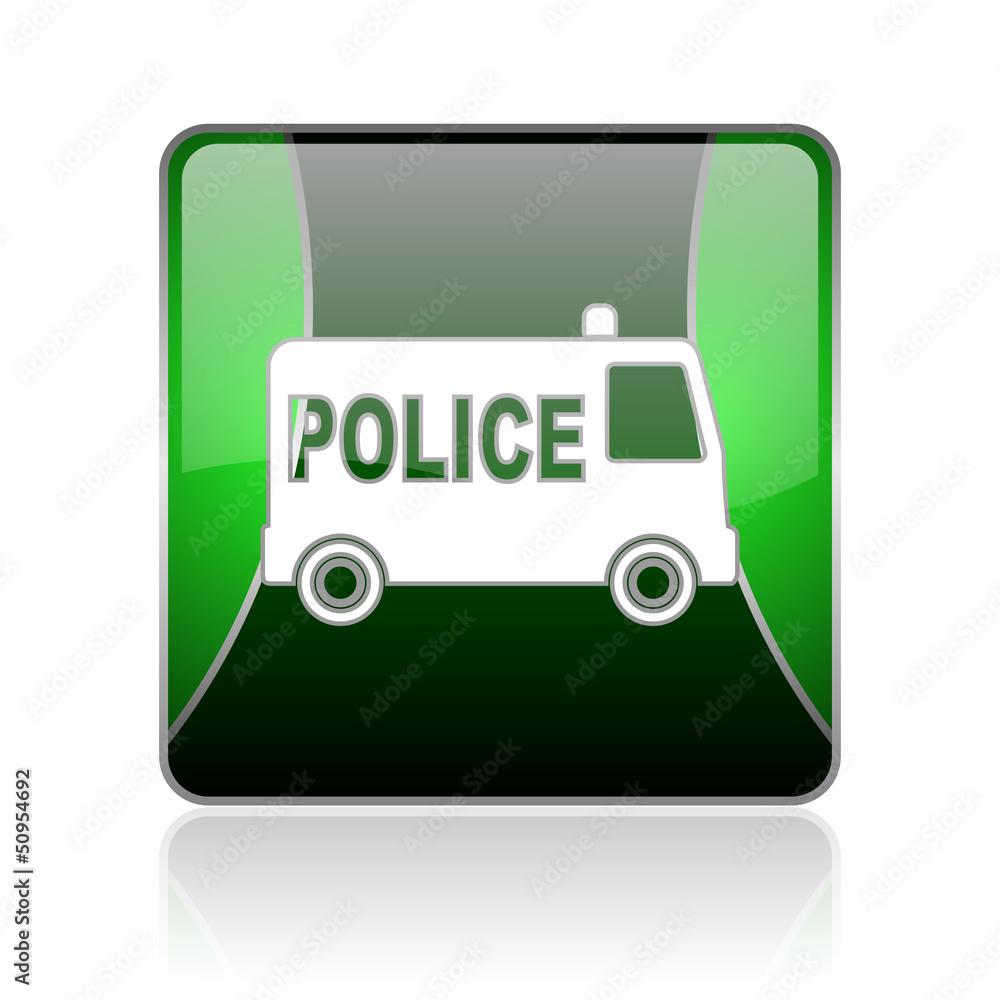 police black and green square web glossy icon police black and green square web glossy icon