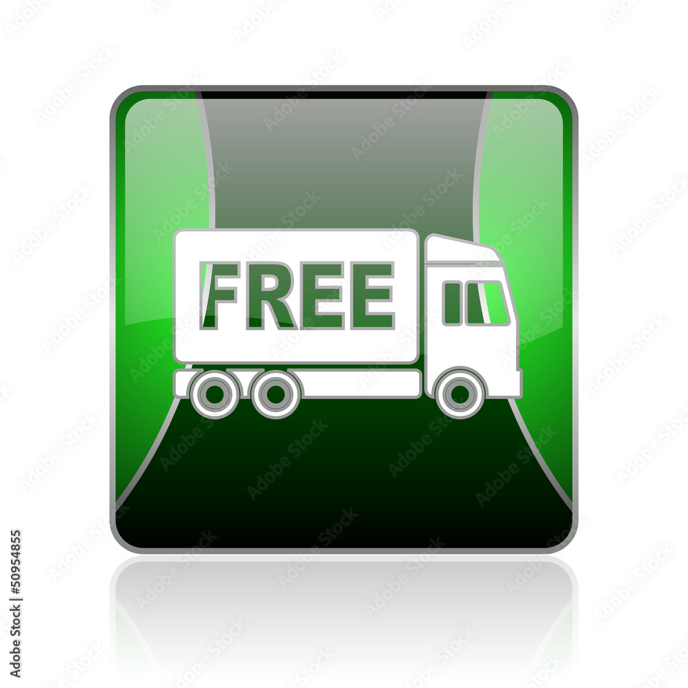 free delivery black and green square web glossy icon free delivery black and green square web glossy icon